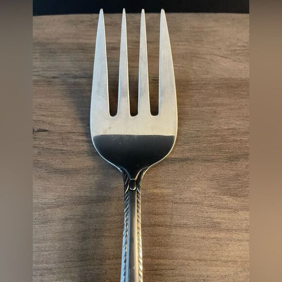 Hampton Silversmiths Stainless RACHELLE FROST Large Cold Meat SERVING FORK - Picture 3 of 7